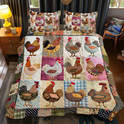 Vintage Patchwork Chicken WJ0512050CL Duvet Cover Set