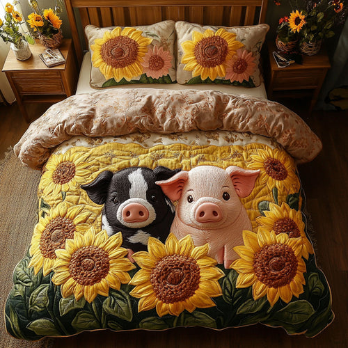 Pigs and Sunflower CW0801043CL Duvet Cover Set