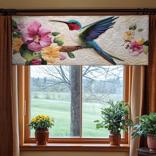 Hummingbird Floral WX1305027CL Quilted Valance