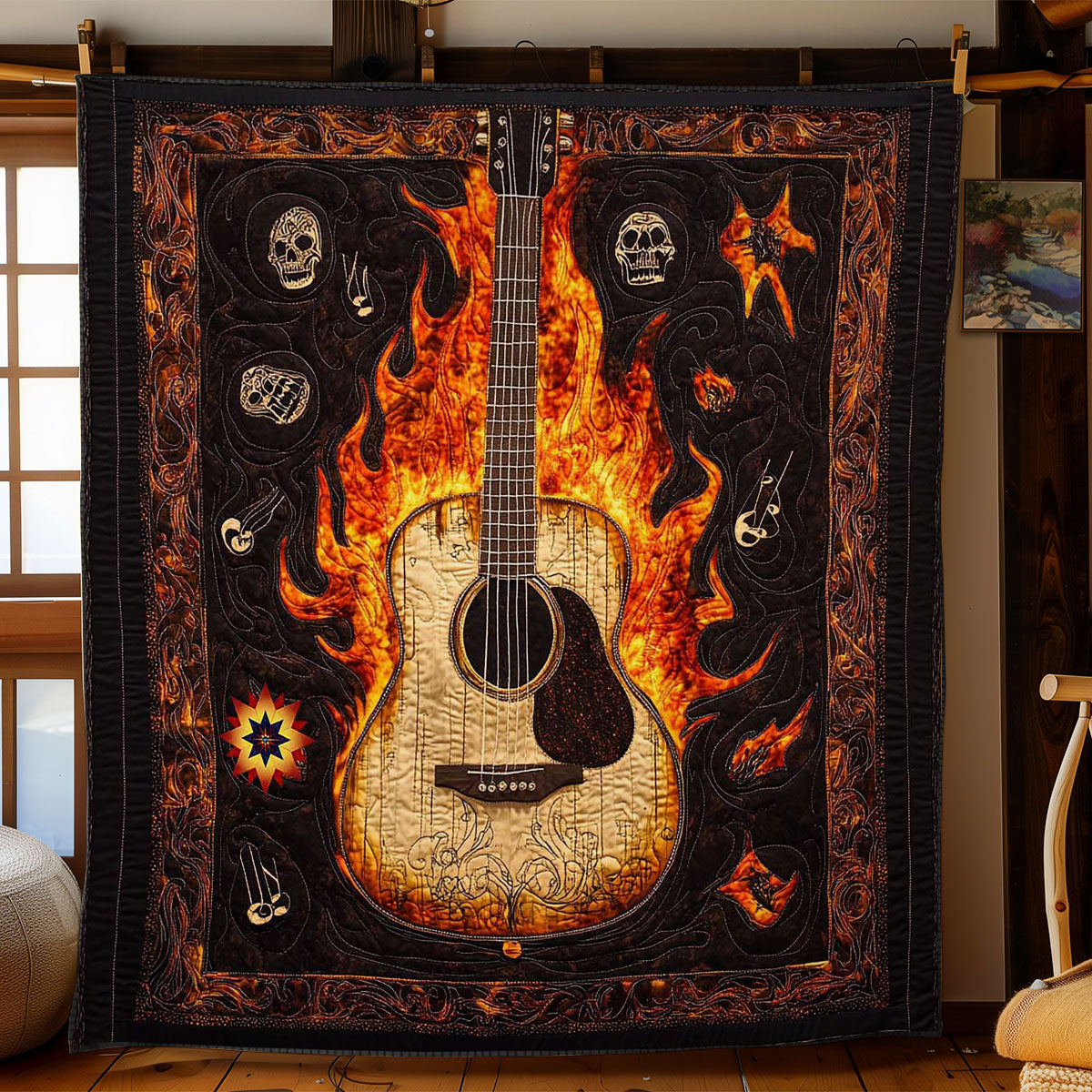 Fiery Guitar WN0612055CL Quilt