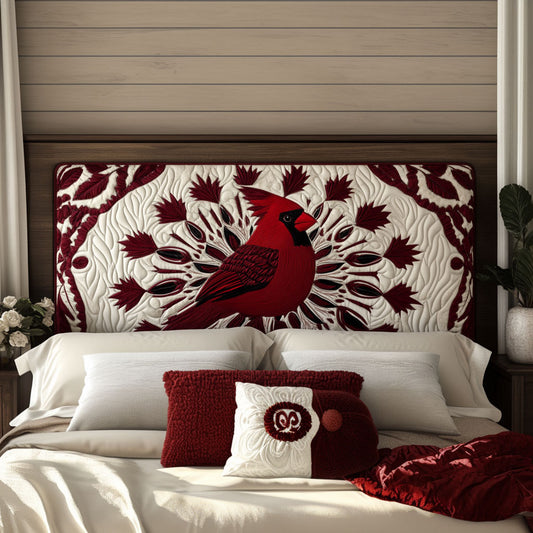 Deep Red Cardinal KL2412009CL Quilted Headboard Slipcover