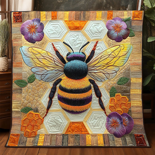 Flower Golden Hive WJ0306004CL Quilt