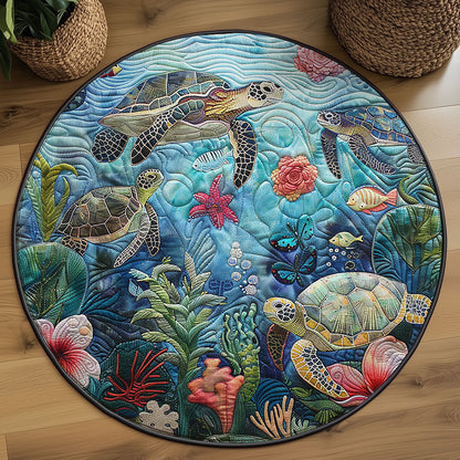 Sea Turtle WJ0904043CL Quilted Round Mat