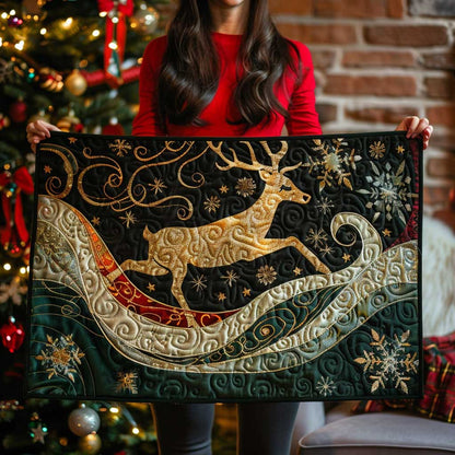 Elegant Reindeer Christmas WP1810019CL Quilted Table Runner