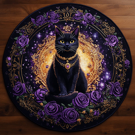 Cat And Moonspell WN0807007CL Quilted Round Mat