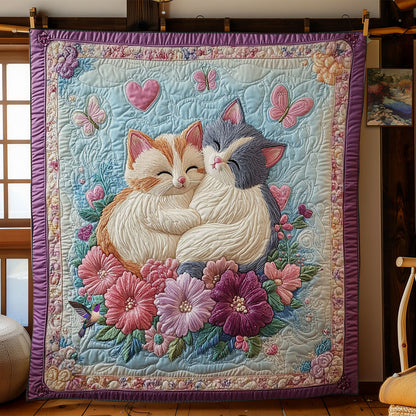 Sleeping Kitten In Flower WY2412075CL Quilt