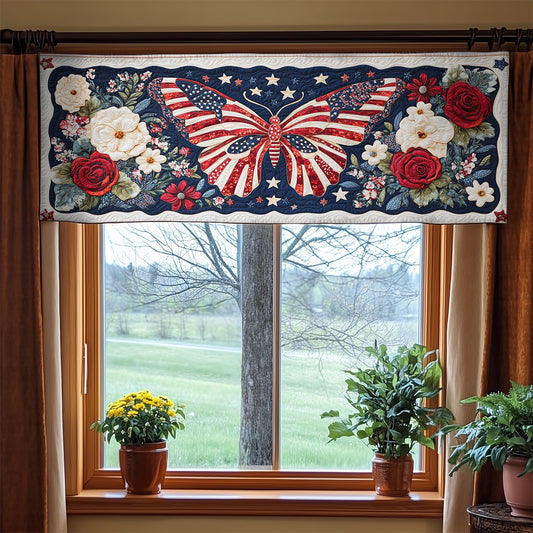 Butterfly Flower WX0905007CL Quilted Valance