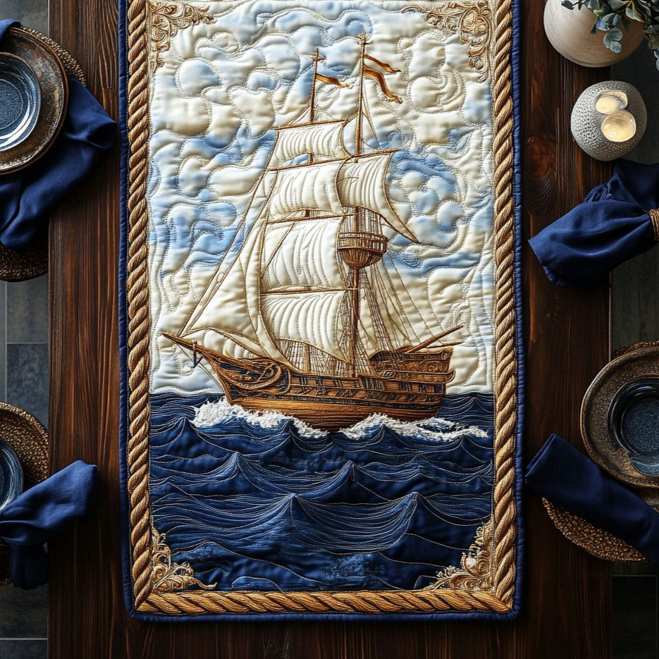 Royal Sailboat WY0206009CL Quilted Table Runner