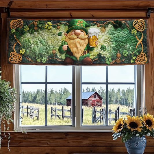 Happy Clover Gnome WN1407031CL Quilted Valance