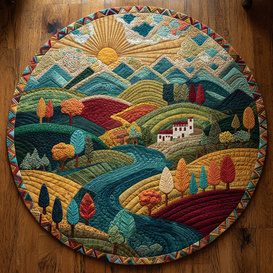 Meadow Path CW1108021CL Quilted Round Mat