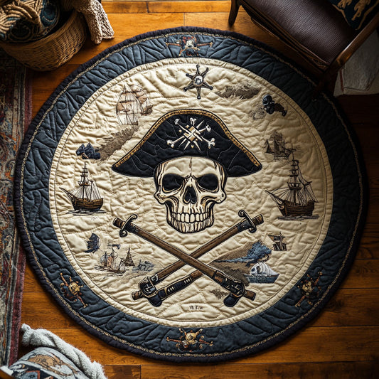 Pumpkin Skull Giggle WN1207051CL Quilted Round Mat