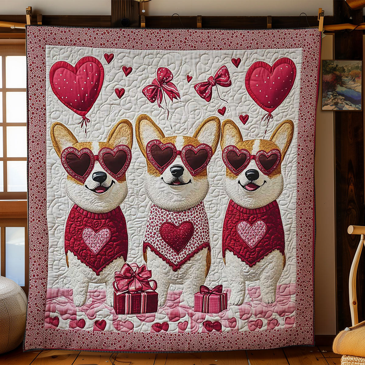 Corgi Heart Parade WN3112014CL Quilt