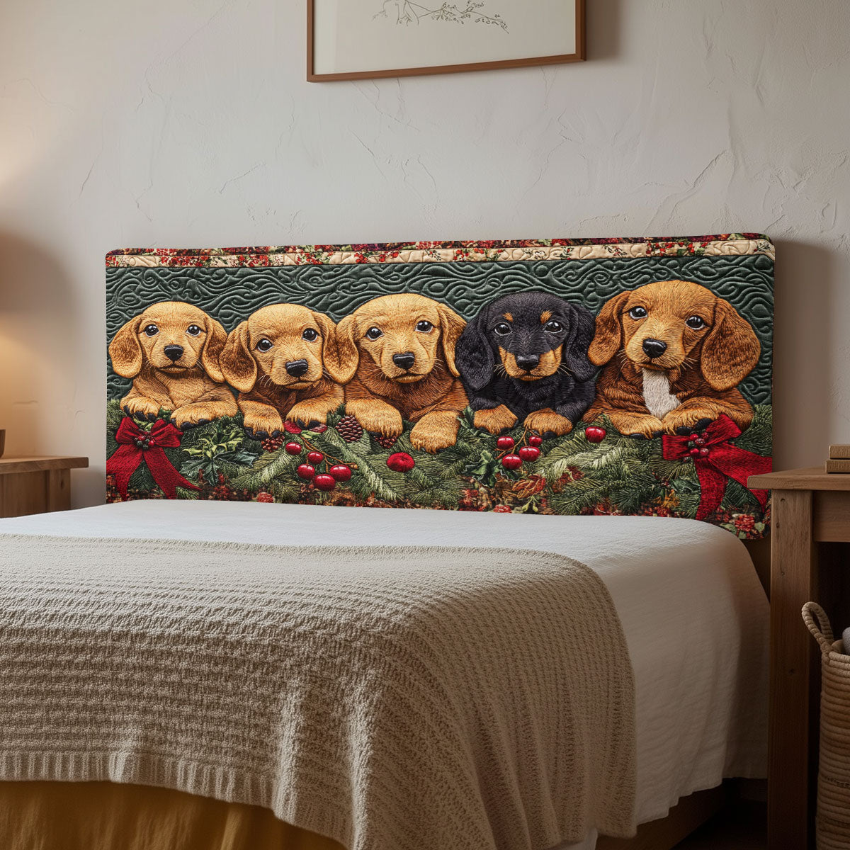 Sausage Squad CP1512048CL Quilted Headboard Slipcover