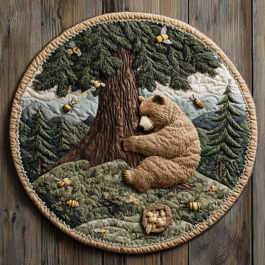 Tree Hugging CP0406078CL Quilted Round Mat