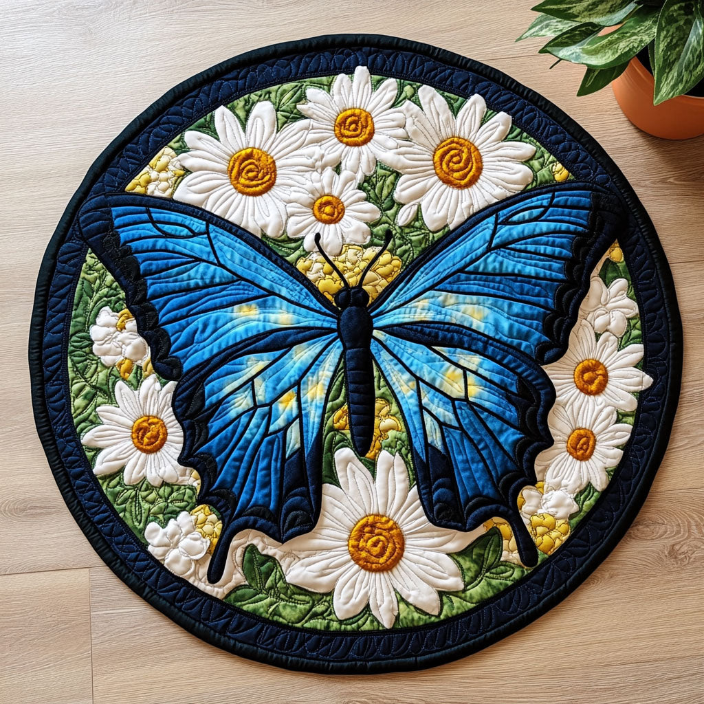 Blooming Butterfly CW1807049CL Quilted Round Mat