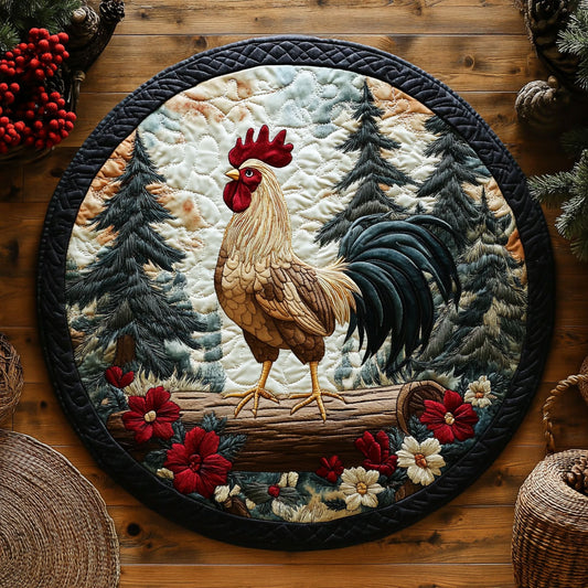 Woodland Farm Charm WY0107070CL Quilted Round Mat