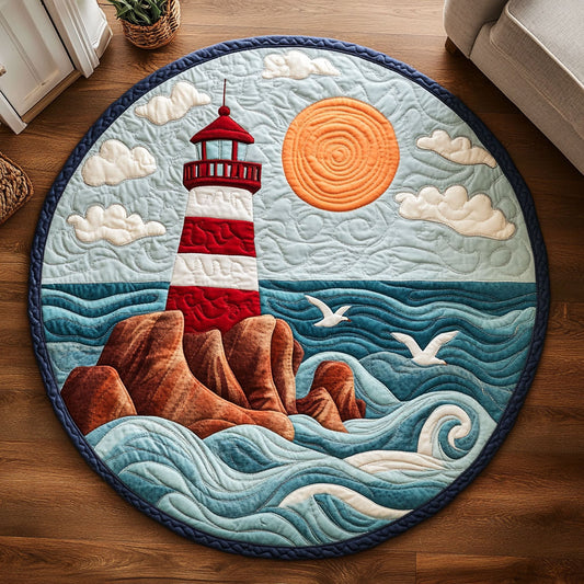 Lighthouse Sea WX2805022CL Quilted Round Mat