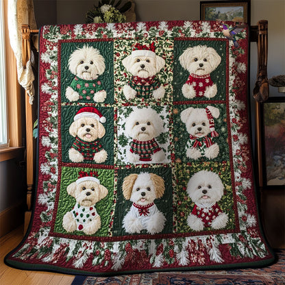 Bichon Frise Holiday Cheer WN0511016CL Quilt