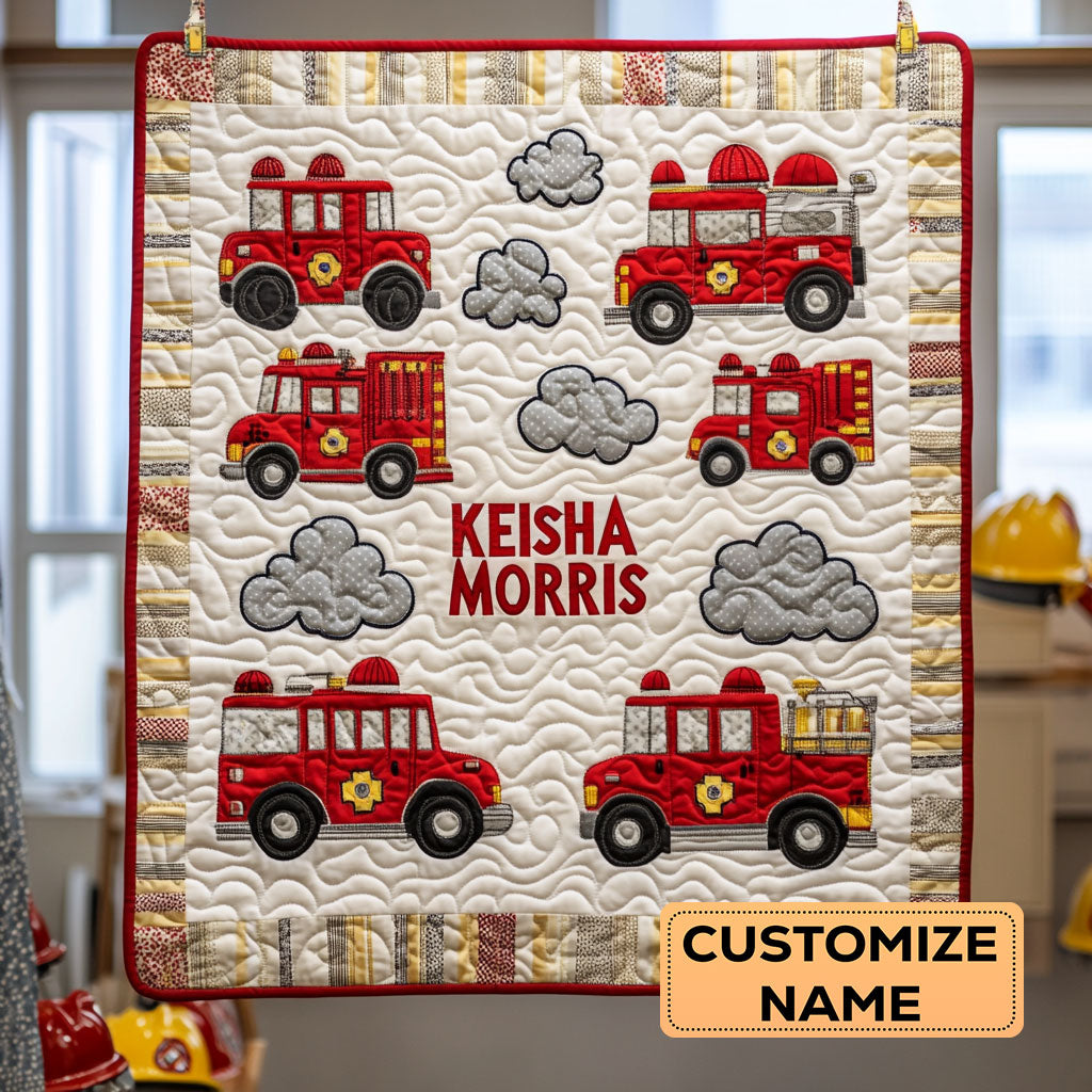 Tiny Fire Squad CP2207014CL Personalized Baby Quilt