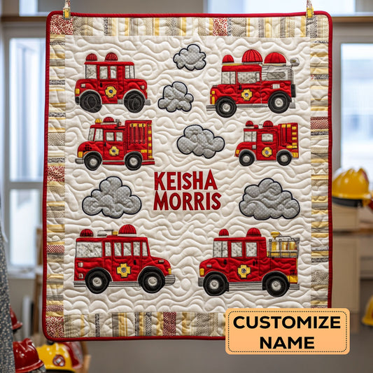 Tiny Fire Squad CP2207014CL Personalized Baby Quilt