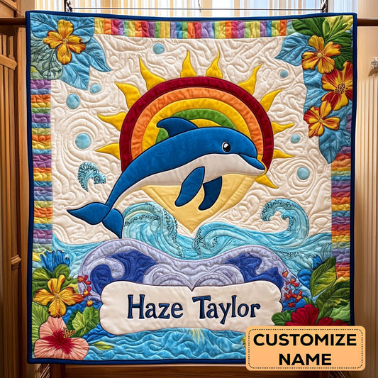 Rainbow Splash WY0108035CL Personalized Baby Quilt