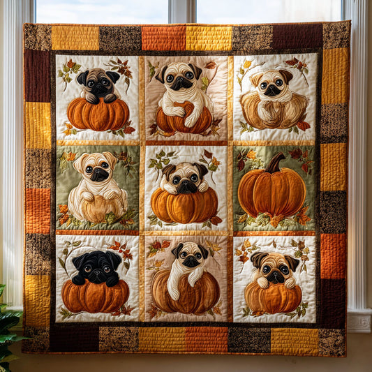 Autumn Pumpkin Pug CW2908053CL Quilt