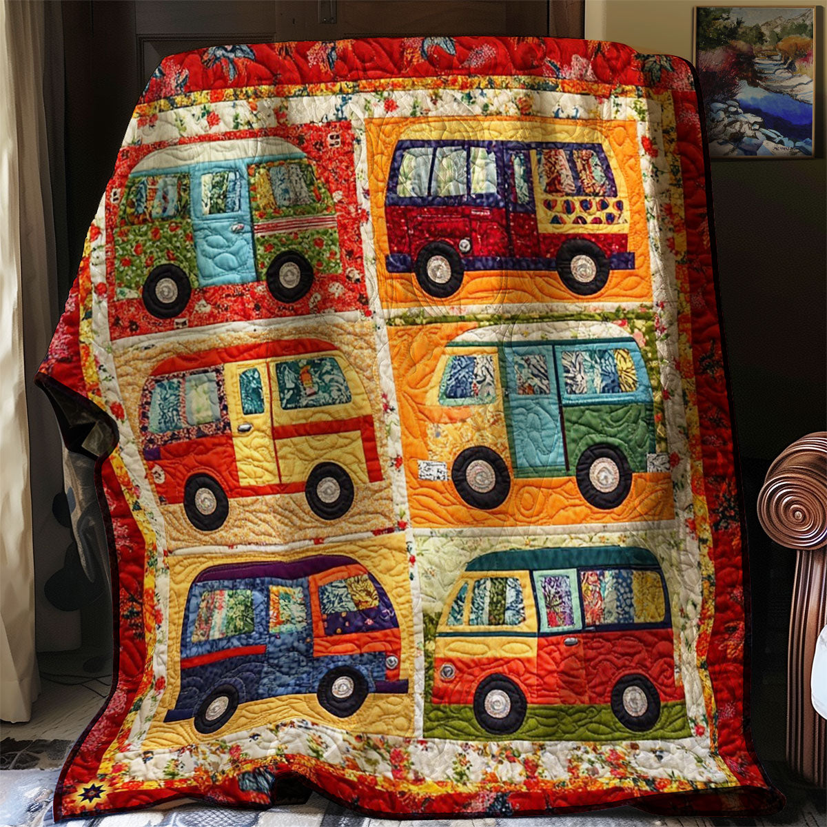 Vintage Camper Van WJ1912038CL Quilt