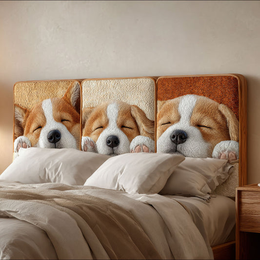 Corgi Cuddles CP2912018CL Quilted Headboard Slipcover