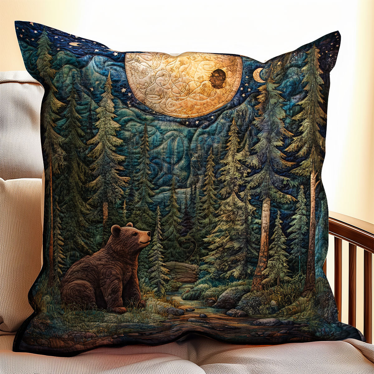 Bear In Forest WX2201096CL Quilt Pillow Case