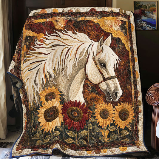 Sunflower White Horse WY0801061CL Quilt