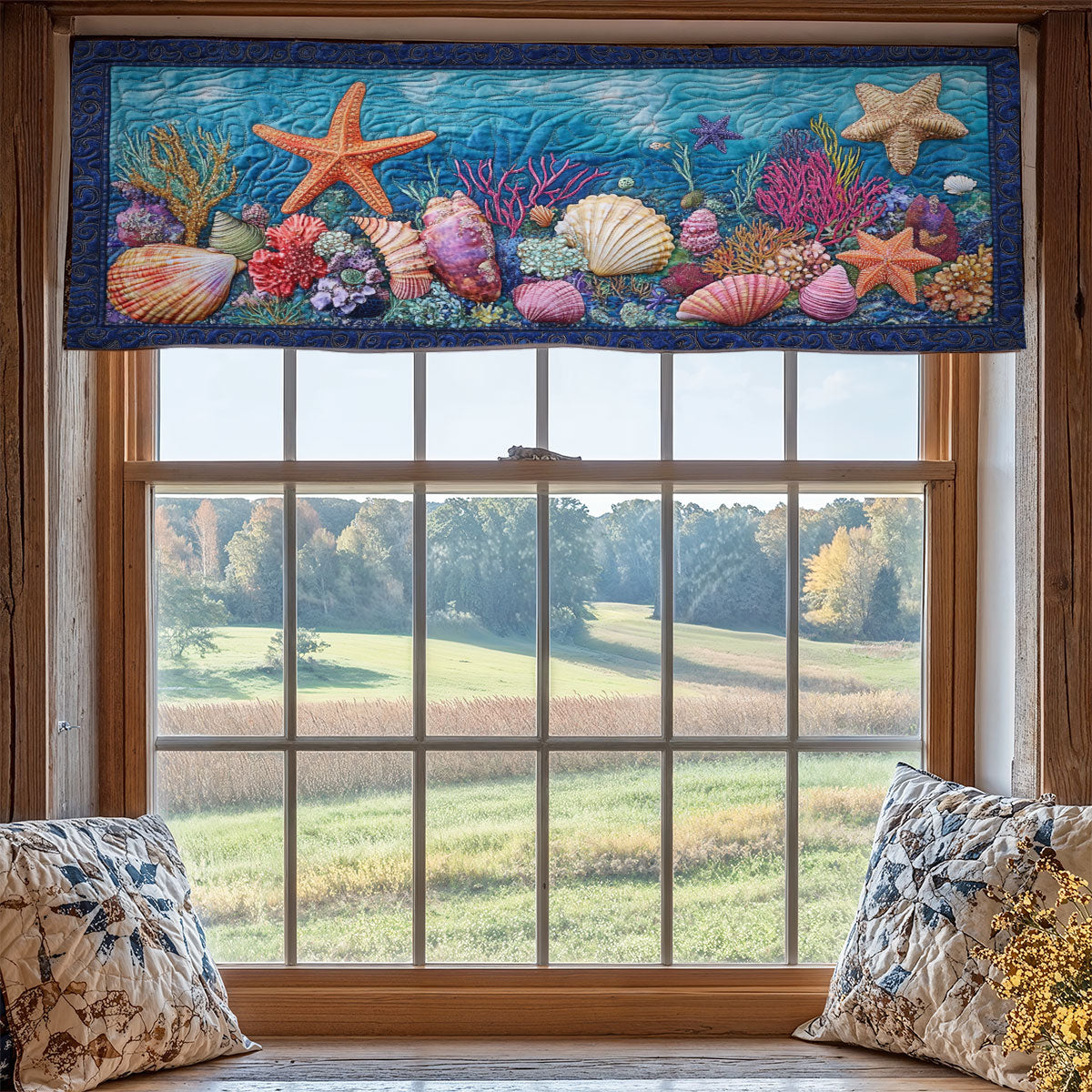 Magic Ocean WY3005052CL Quilted Valance