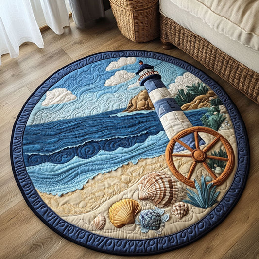 Coastal Ligthouse WX0606014CL Quilted Round Mat
