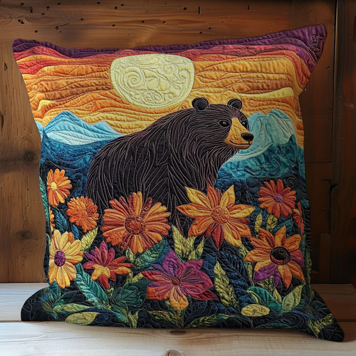 Bear In Sunset WY1102014CL Quilt Pillow Case