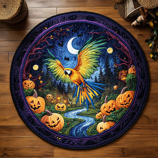 Moonlit Parrot WY1107019CL Quilted Round Mat