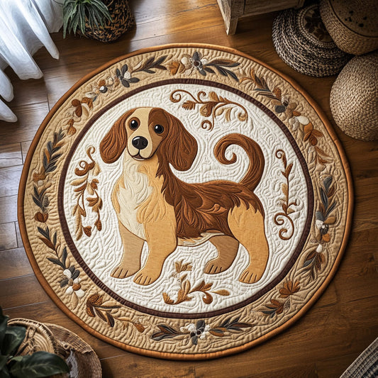 Vintage Brown Dog WY2005040CL Quilted Round Mat