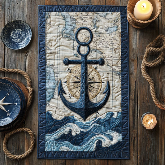 Sailor's Compass Charm WX0307074CL Quilted Table Runner
