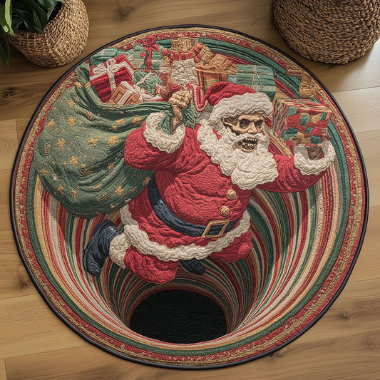Skeleton Santa WN2609079CL Quilted Round Mat