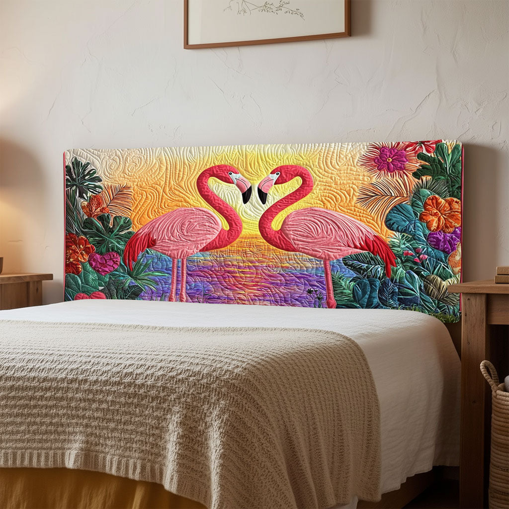 Flamingo Couple QA1112010CL Quilted Headboard Slipcover