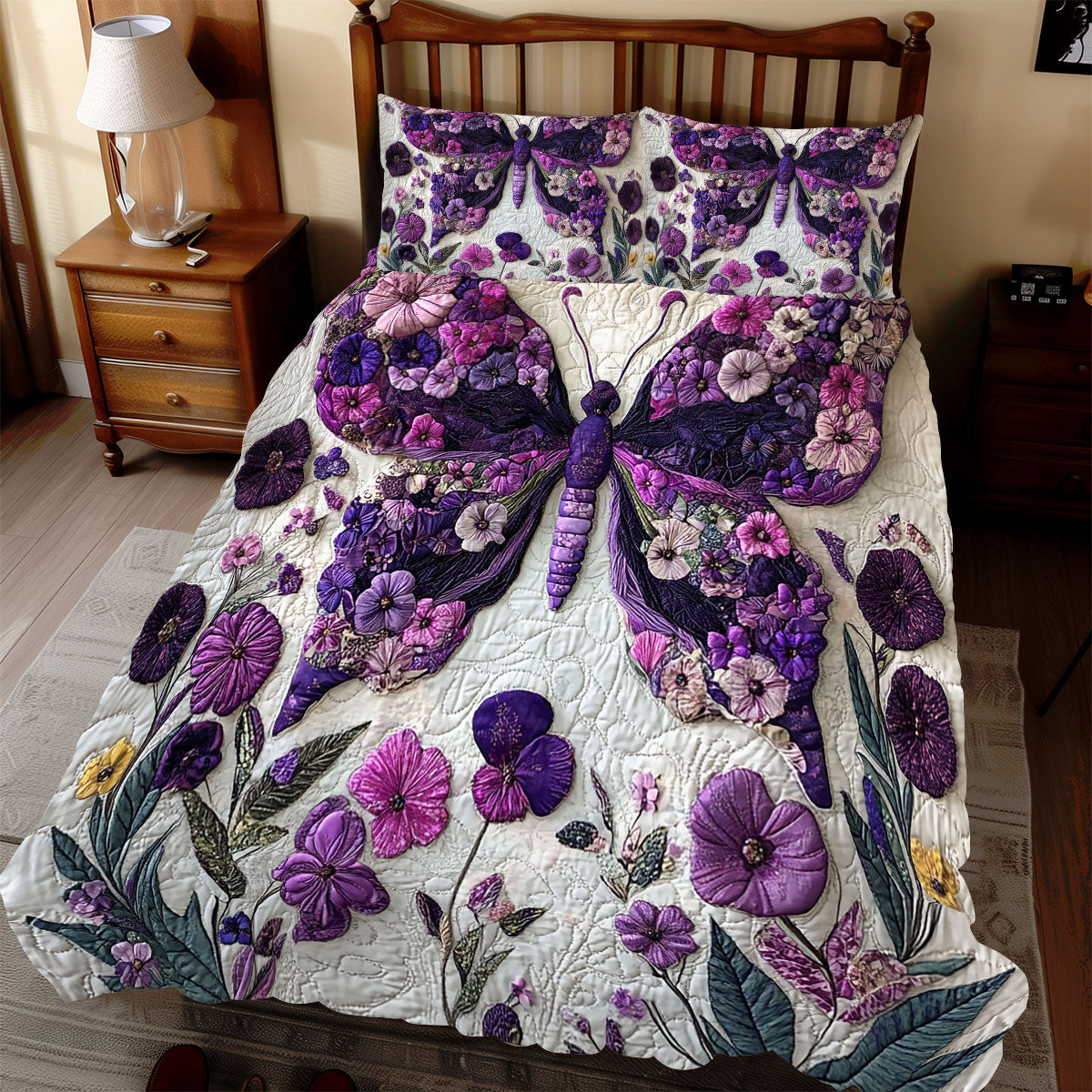 Butterfly Flower WX0512042CL Duvet Cover Set