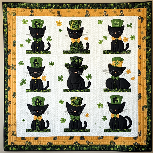 St Patrick's Day Black Cat XR2612013CL Quilt