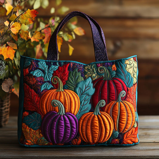 Pumpkin Harvest CW3009026CL Quilted Tote Bag