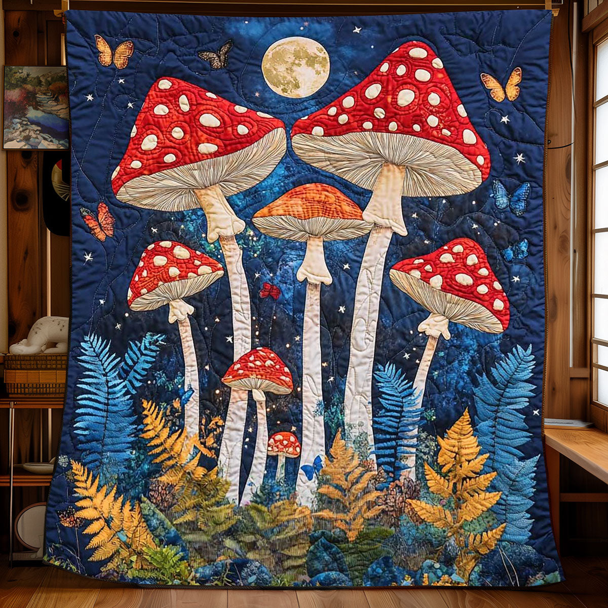 Whimsical Mushroom WP2002031CL Quilt