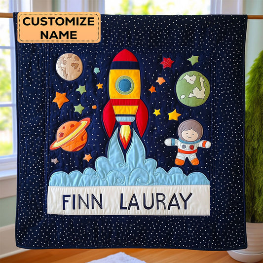Star Rocket WJ2807007CL Personalized Baby Quilt