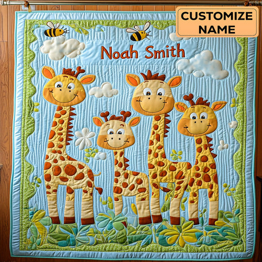 Tall Friends Baby WY1807015CL Personalized Baby Quilt