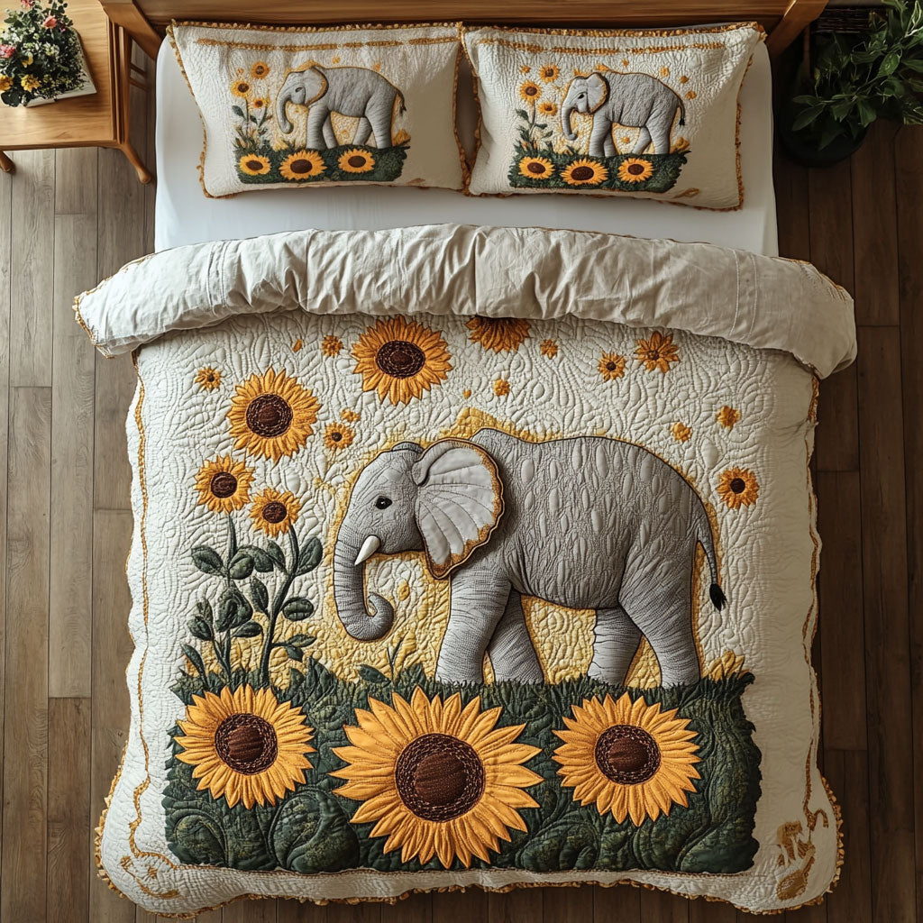 Elephant And Sunflower DH1010001CL Duvet Cover Set