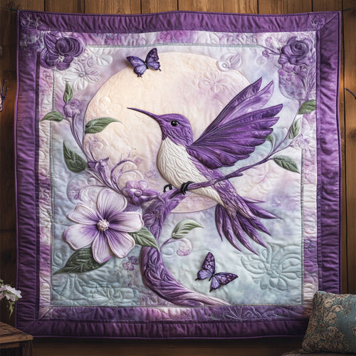 Purple Hummingbird WJ1601021CL Quilt