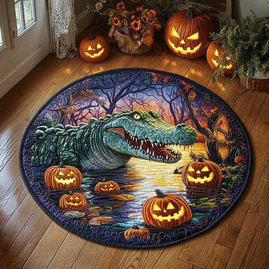 The Halloween Gator WY1908023CL Quilted Round Mat