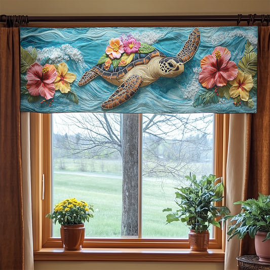 Turtle In Bloom WN2406072CL Quilted Valance