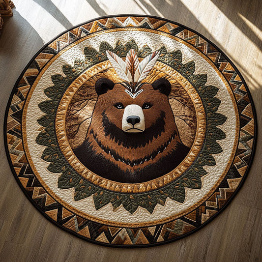 Tribal Bear WN2008117CL Quilted Round Mat