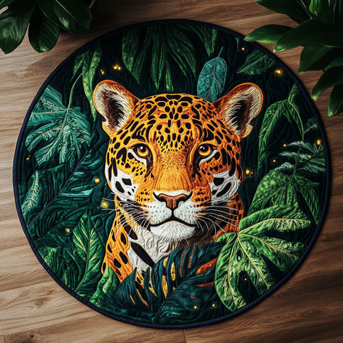 Jaguar Forest CW2205378CL Quilted Round Mat